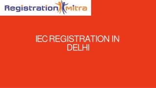 IEC Registration in Delhi