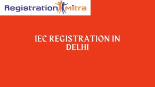 IEC Registration in Delhi