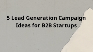Lead Generation Campaign Ideas for B2B