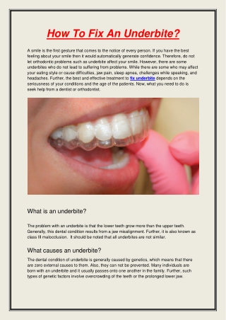 How To Fix An Underbite