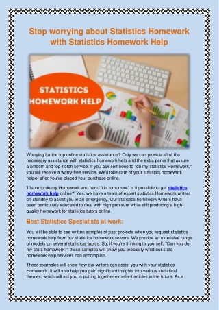 Hire statistics homework help and stop worrying about statistics homework