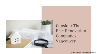 Consider The Best Renovation Companies Vancouver
