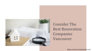 Consider The Best Renovation Companies Vancouver