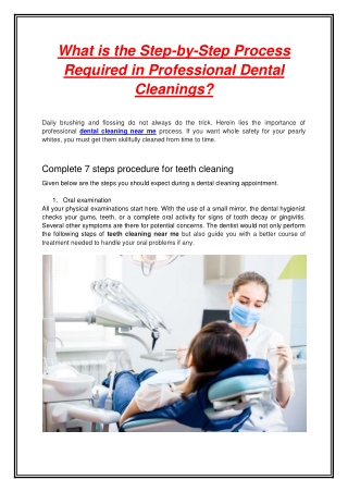 What is the Step-by-Step Process Required in Professional Dental Cleanings