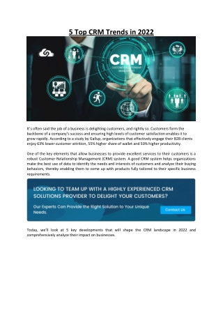 5 Top CRM Trends in 2022