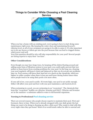 Things to Consider While Choosing a Pool Cleaning Service-converted