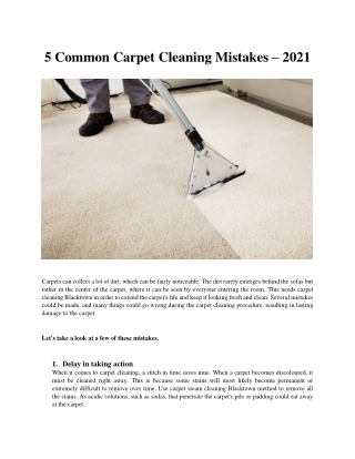 5 Common Carpet Cleaning Mistakes – 2021