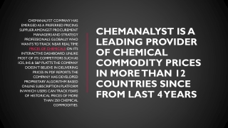 ChemAnalyst is a leading provider of chemical commodity