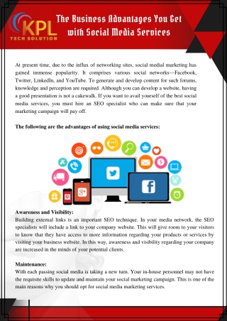 Social Media Marketing Services in the USA | KPL Tech Solution