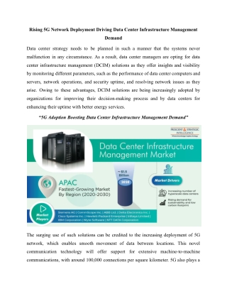 DCIM Market Key Manufacturers, Development Trends and Competitive Analysis