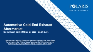 Automotive Cold-End Exhaust Aftermarket Global Trends & Forecasts To 2026