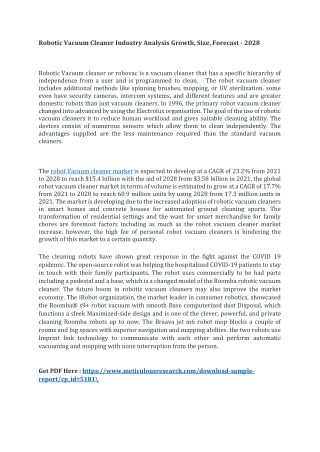 Robotic Vacuum Cleaner Market