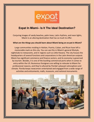 Expat In Miami– Is It The Ideal Destination?
