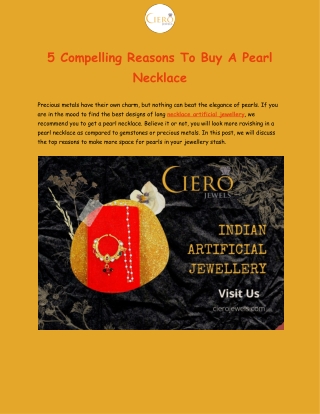 5 Compelling Reasons To Buy A Pearl Necklace