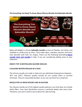The Everything You Need to Know About Silicon Moulds and Bakeable Moulds
