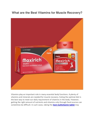 What are the Best Vitamins for Muscle Recovery?
