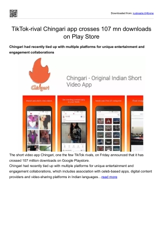 TikTok-rival Chingari app crosses 107 mn downloads on Play Store