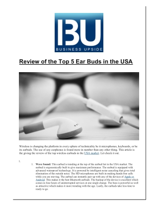 Review of the Top 5 Ear Buds in the USA