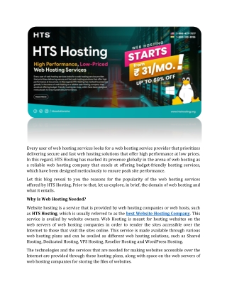 HTS Hosting: High Performance, Low-Priced Web Hosting Service Provider