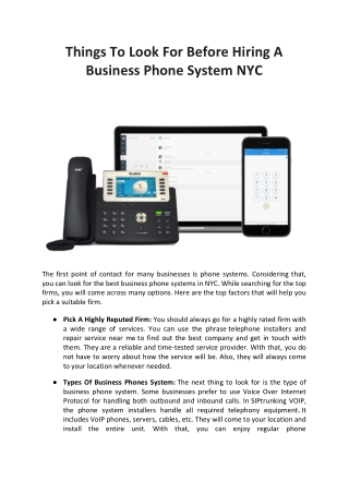 Things To Look For Before Hiring A Business Phone System NYC