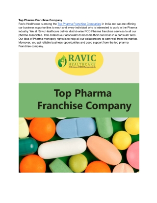 Top Pharma Franchise Company