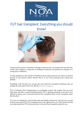 FUT hair transplant Everything you should know!