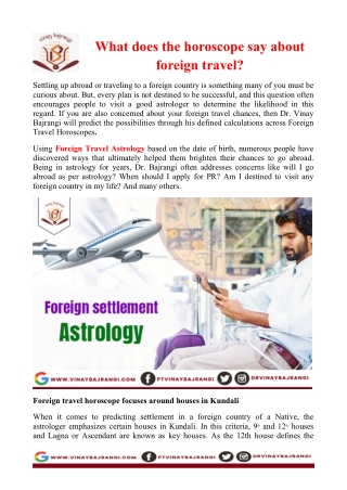 What does the horoscope say about foreign travel?