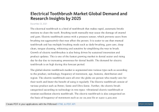 Electrical Toothbrush Market Demand and Research Insights by 2025