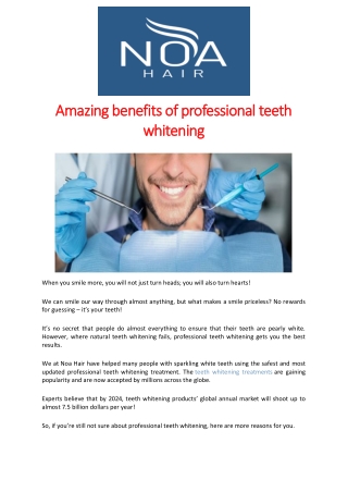 Amazing benefits of professional teeth whitening