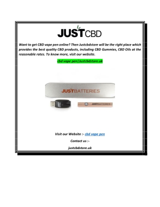 cbd vape penJustcbdstore.uk