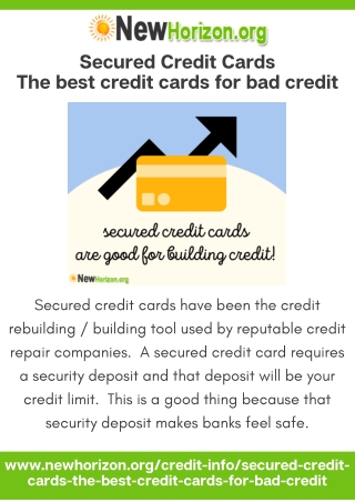Secured Credit Cards The best credit cards for bad credit