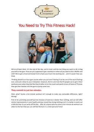 You Need to Try This Fitness Hack!