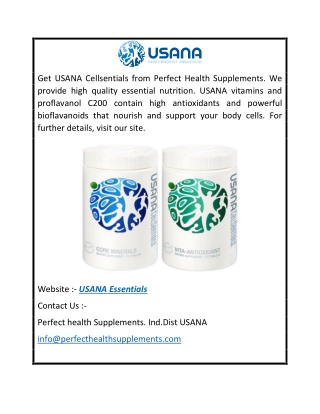 USANA Essentials  Perfecthealthsupplements.com