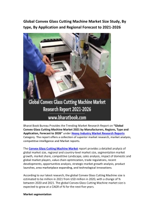 Global Convex Glass Cutting Machine Market Research Report 2021-2026
