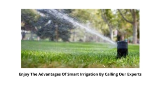 Enjoy The Advantages Of Smart Irrigation By Calling Our Experts