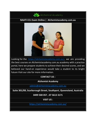 NAATI CCL Exam Online |  Alchemistacademy.com.au