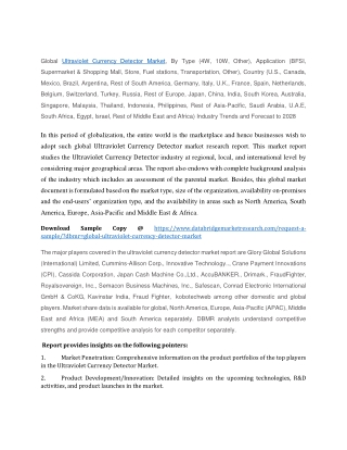 Ultraviolet Currency Detector Market size