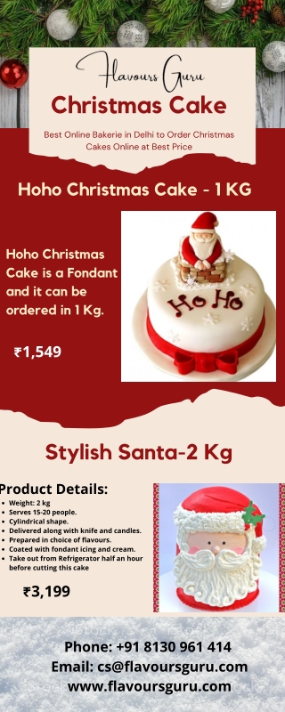 Order Now! Merry Christmas Cake in Delhi NCR from Flavours Guru