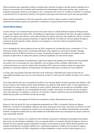 QUEM É A LIBERTY SEGUROS.