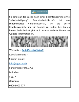 Zulage im Selbstbehalt  Beamtenbeihilfe.info