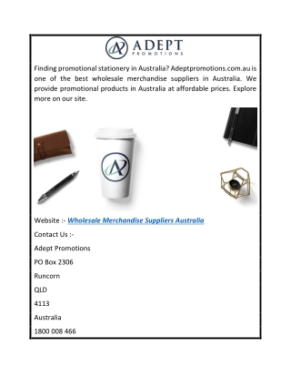 Wholesale Merchandise Suppliers Australia  Adeptpromotions.com.au