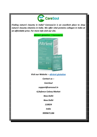 altrient glutation  Caresoul.in