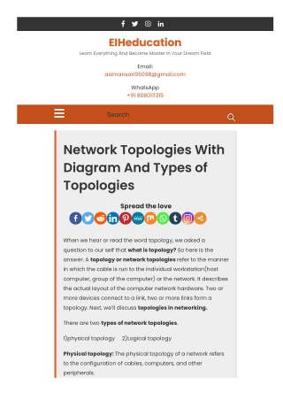 2 Network Topologies With Diagram. Types of Topologies