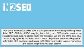 Affordable SEO Reseller - In2SEO