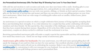Are Personalized Anniversary Gifts The Best Way Of Showing Your Love To Your Dear Ones