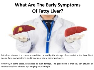 What Are the Initial Signs of Fatty Liver Disease?