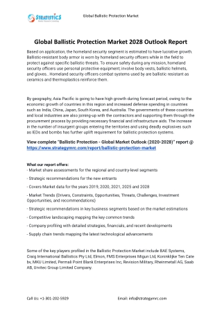 2021 Ballistic Protection Industry Global Analysis Report