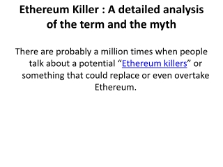 Ethereum Killer - A detailed analysis of the term and the myth