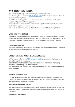 vps hosting India