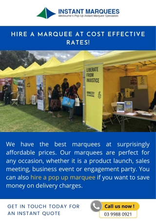Hire A Marquee At Cost Effective Rates!
